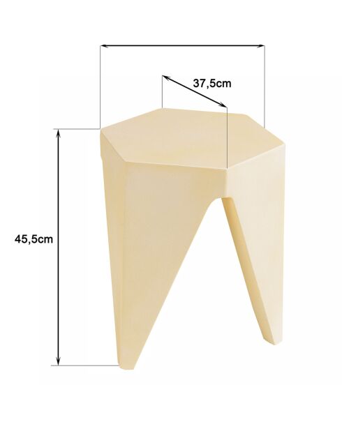 Tabouret 3 pieds en V inversé Grégoire beige - 33x38x46 cm