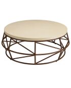 Table basse Grégoire beige/noir - D.100xH.38 cm