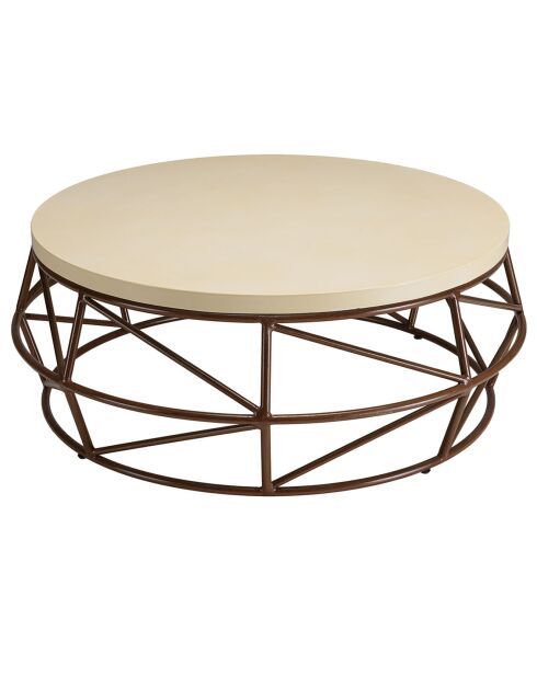 Table basse Grégoire beige/noir - D.100xH.38 cm