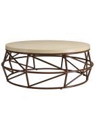 Table basse Grégoire beige/noir - D.100xH.38 cm