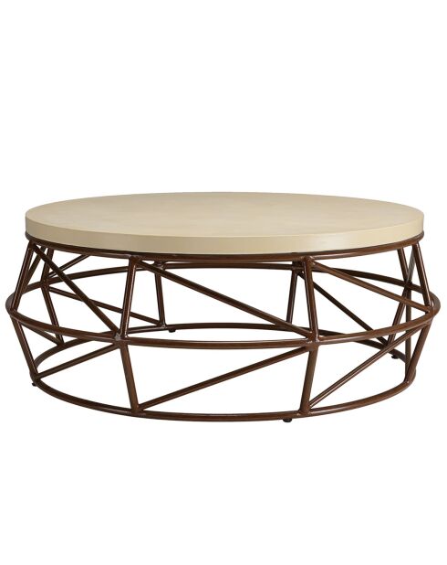 Table basse Grégoire beige/noir - D.100xH.38 cm