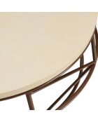 Table basse Grégoire beige/noir - D.100xH.38 cm