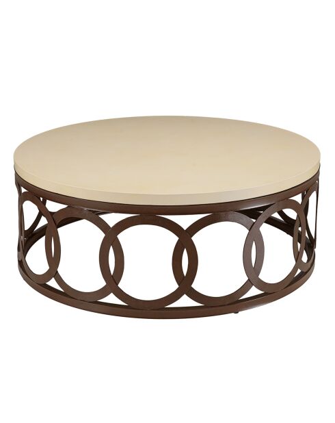 Table basse Grégoire beige/noir - D.105xH.40 cm