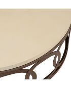 Table basse Grégoire beige/noir - D.105xH.40 cm