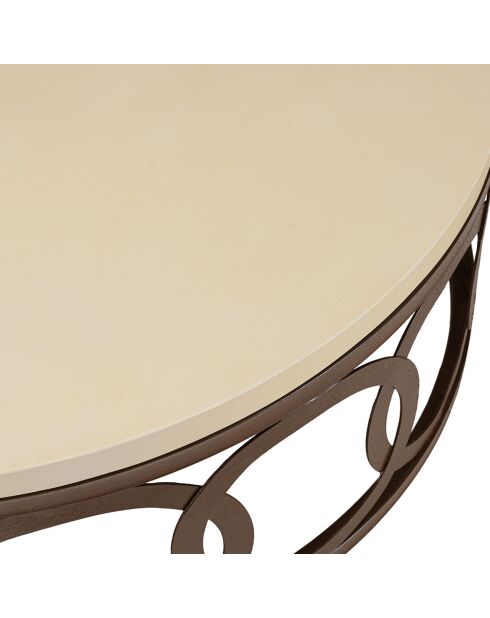 Table basse Grégoire beige/noir - D.105xH.40 cm