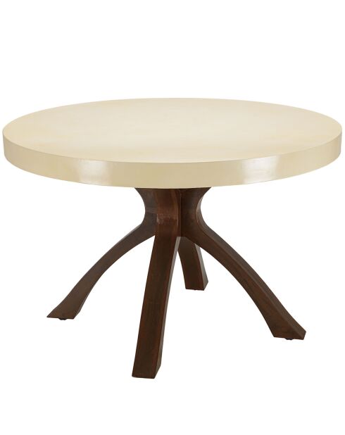 Table à manger Grégoire beige/noir - D.120xH.78 cm