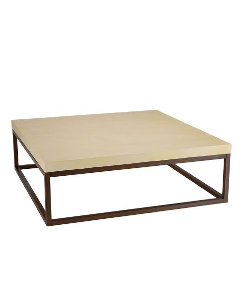 Table basse Grégoire beige/noir - 120x120x40 cm