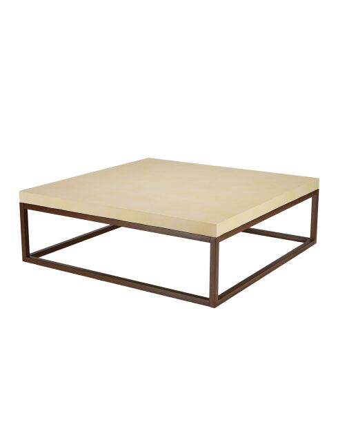 Table basse Grégoire beige/noir - 120x120x40 cm