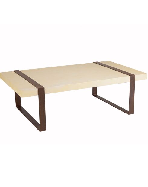 Table basse Grégoire beige/noir - 135x76x44 cm