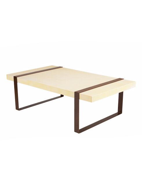 Table basse Grégoire beige/noir - 135x76x44 cm