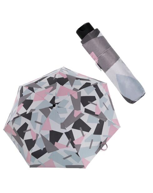 Mini parapluie pliant avec protection UV motif géométrique multicolore