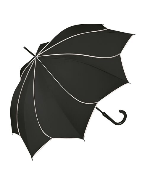 Parapluie droit à ouverture automatique liseret blanc noir