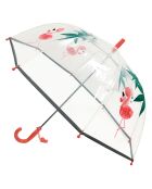 Parapluie cloche transparent pour enfant à bordure réfléchissante Flamingo transparent