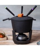 Service à Fondue 6 personnes gris - 10 pièces