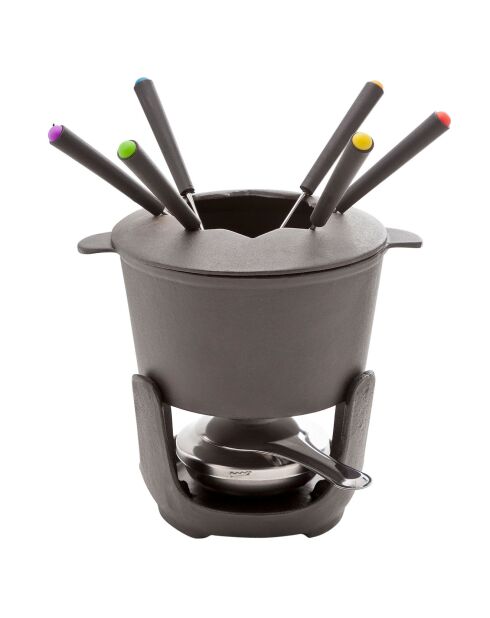 Service à Fondue 6 personnes gris - 10 pièces