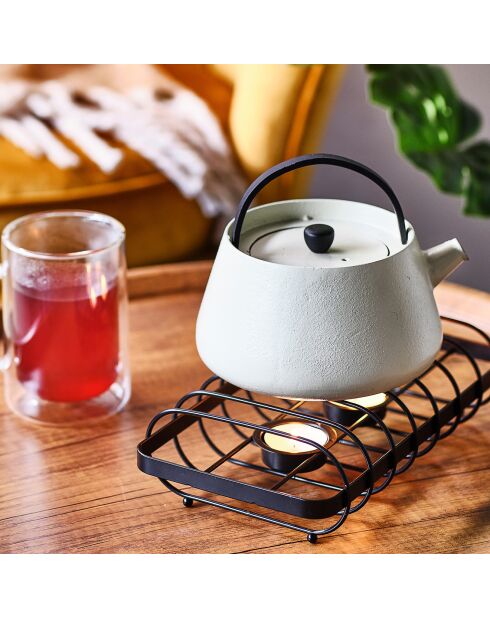 Tetera Bill de hierro fundido blanco, 0,83 L