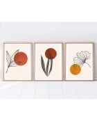 3 quadri moderni multicolori - 50x70cm