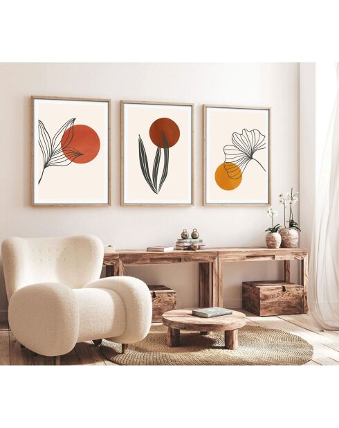 3 tableaux Moderne multicolores - 50x70cm