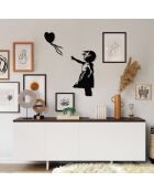 Décoration métallique Banksy  noire - 105x85cm