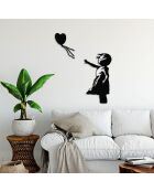 Décoration métallique Banksy  noire - 105x85cm