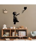 Décoration métallique Banksy  noire - 105x85cm