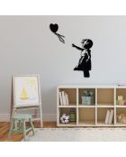 Décoration métallique Banksy  noire - 105x85cm