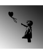 Décoration métallique Banksy  noire - 105x85cm