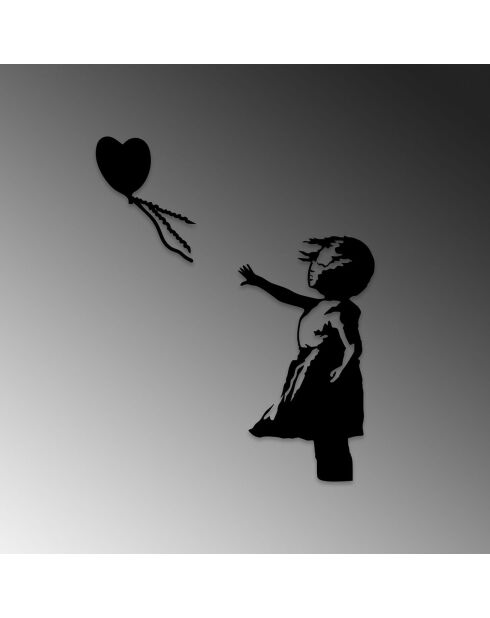 Décoration métallique Banksy  noire - 105x85cm