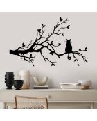 Décoration métallique Chat noire - 80x50cm