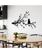 Décoration métallique Chat noire - 80x50cm