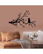 Décoration métallique Chat noire - 80x50cm