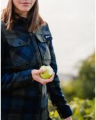 Camicia da trekking in misto lana merino verde/blu
