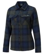 Camicia da trekking in misto lana merino verde/blu