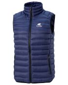 Merino Nordend St Moritz blauwe jas zonder mouwen