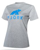 T-shirt Besso grigio/turchese in cotone biologico