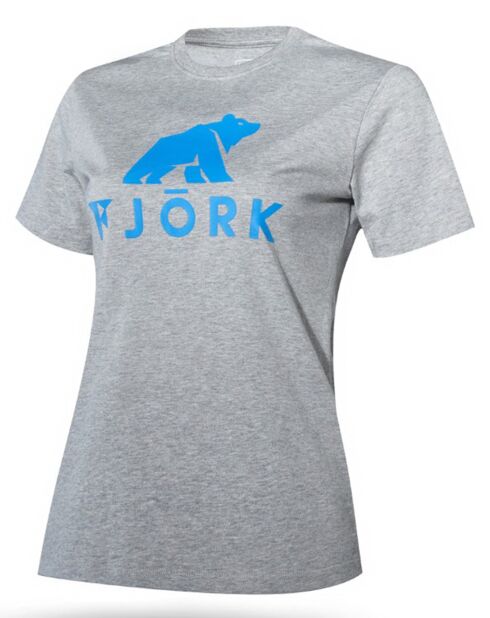 T-Shirt en coton bio Besso gris/turquoise