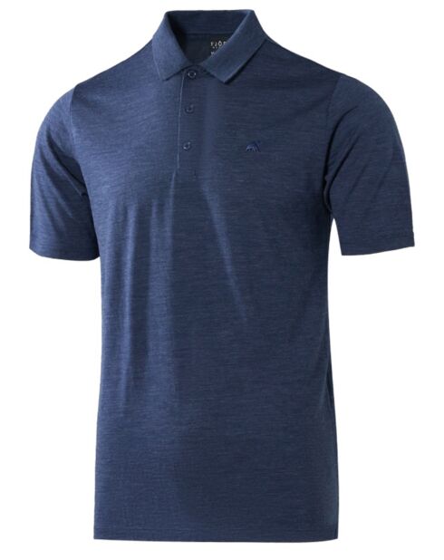 Rigi St Moritz blaues Poloshirt aus 100% Merinowolle