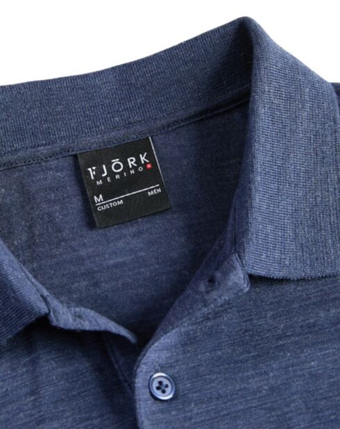 Rigi St Moritz blaues Poloshirt aus 100% Merinowolle