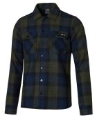 Chemise en Laine Mérinos mélangée Trekking vert/bleu
