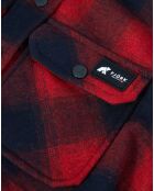 Chemise en Laine Mérinos mélangée Trekking rouge/bleu