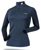 Coltrui van 100% merinowol met marineblauwe Bjork-ritssluiting