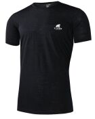 Camiseta negra de manga corta 100% lana merino