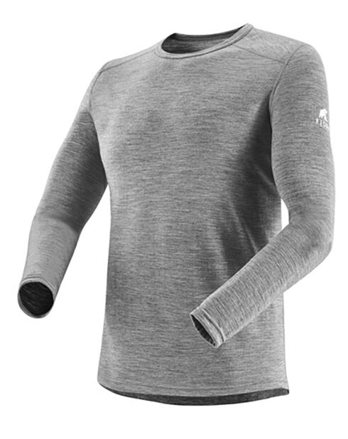 Sous-Pull 100% Laine Mérinos manches longues gris