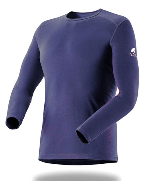 Finn blauer Pullover aus 100% Merinowolle