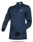 Sous-pull 100% Laine Mérinos col roulé avec zip Finn bleu marine