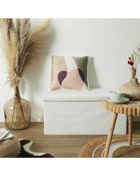 Coussin Sherpa imprimé multicolore - 40x40 cm