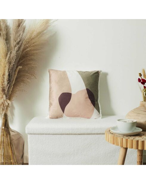 Coussin Sherpa imprimé multicolore - 40x40 cm