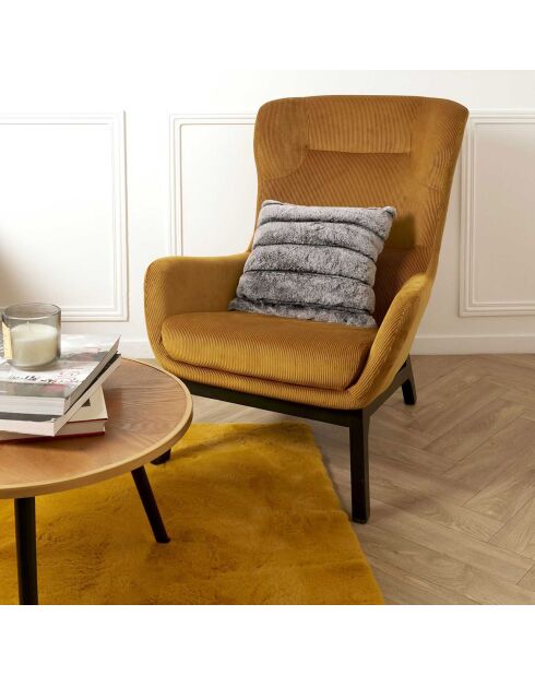 Coussin en fausse fourrure tout doux gris - 40x40 cm