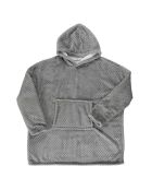 Sweat plaid à capuche intérieur Sherpa gris