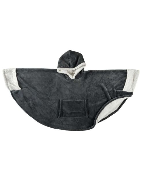 Sweat plaid à capuche intérieur Sherpa gris foncé